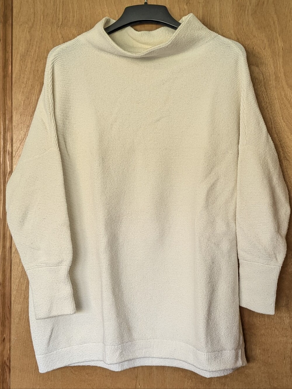 Free People Cream Cowl Neck Knit Sweater